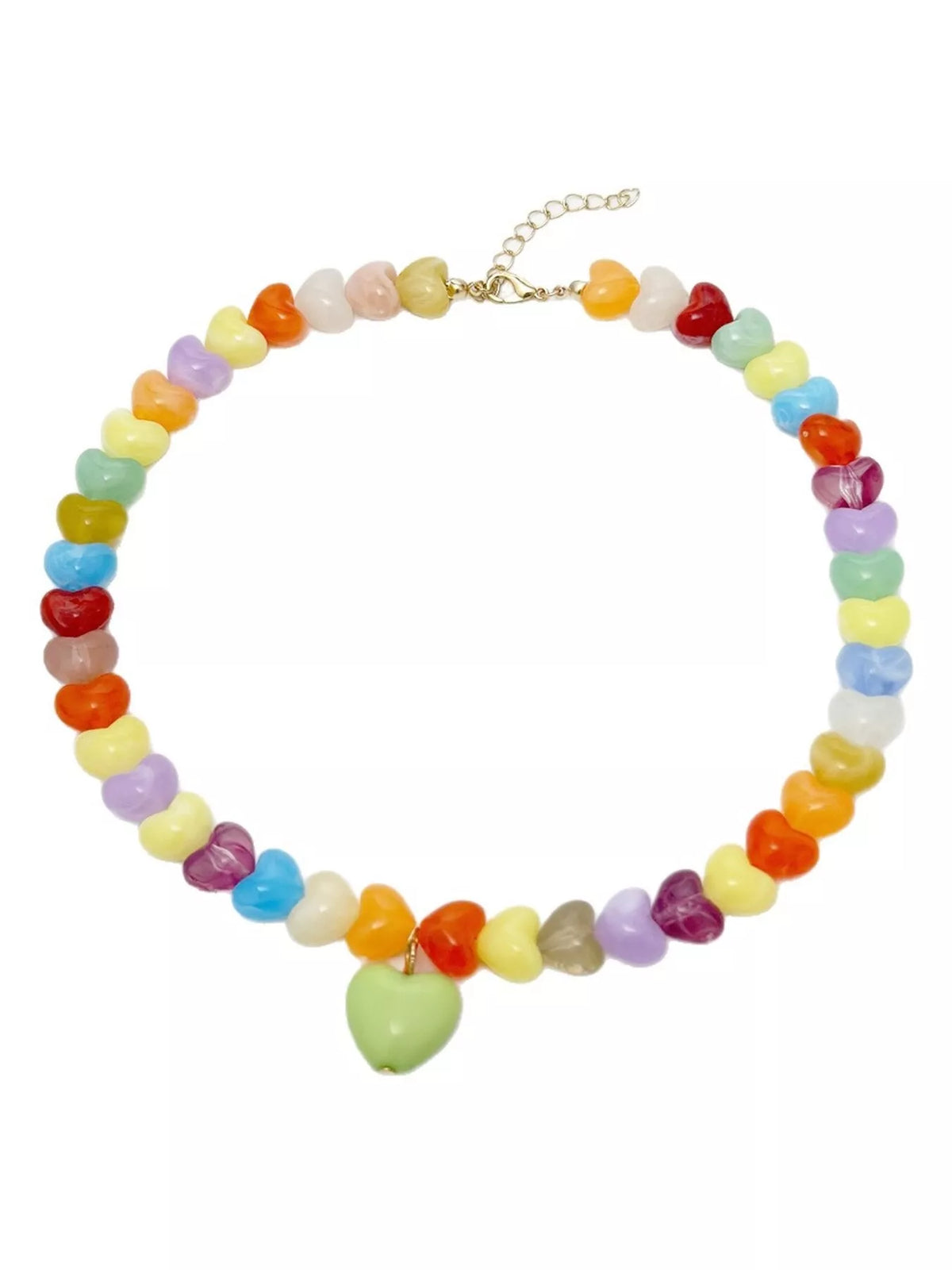 Colorful Heart Bead Necklace - Lilixa.store