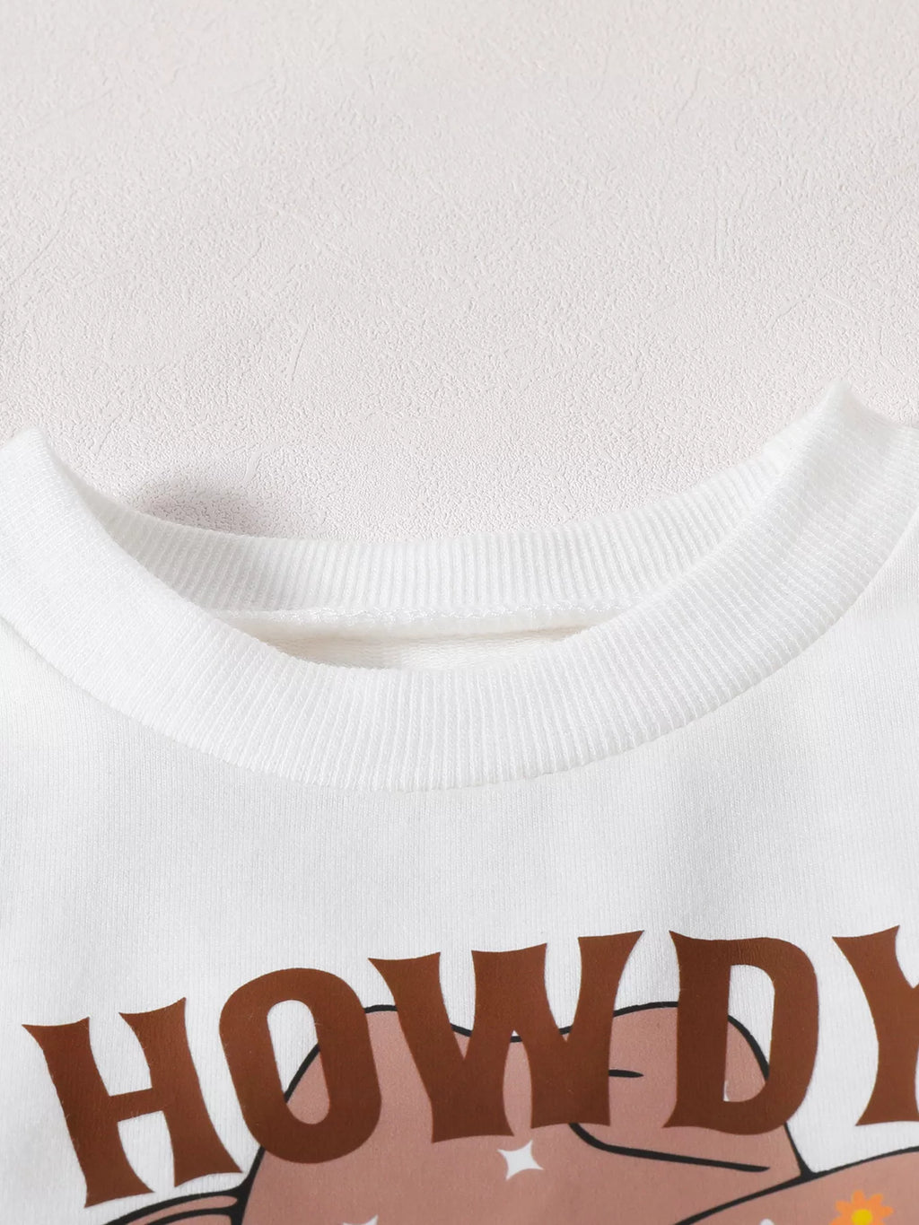 Children's Howdy Pumpkin Graphic Long Sleeve Sweatshirt and Ribbed Bell Pants Set - Lilixa.store