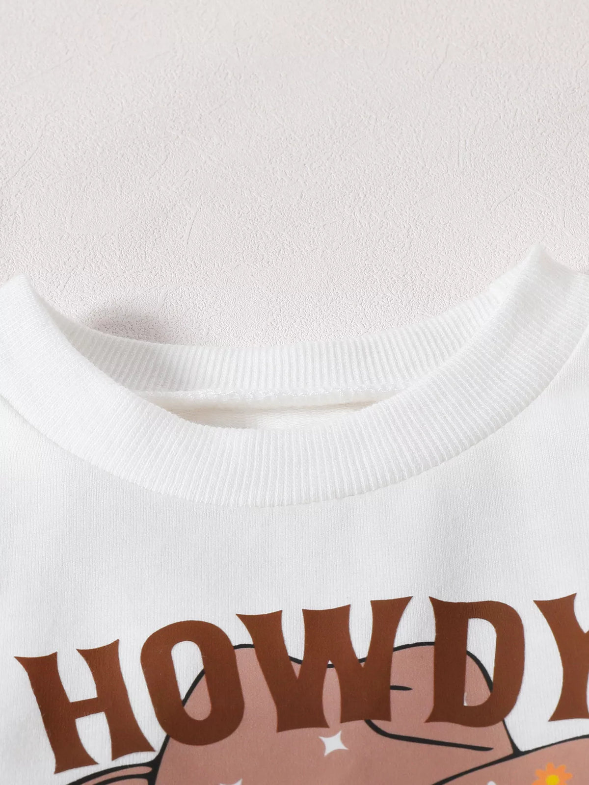 Children's Howdy Pumpkin Graphic Long Sleeve Sweatshirt and Ribbed Bell Pants Set - Lilixa.store