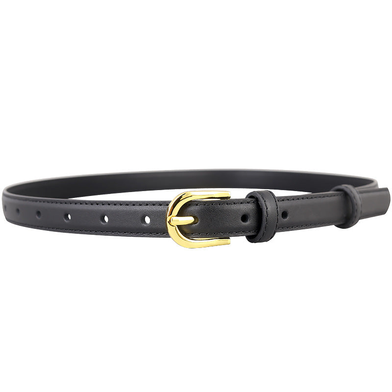 Leather Belt with Golden Buckle - Lilixa.store