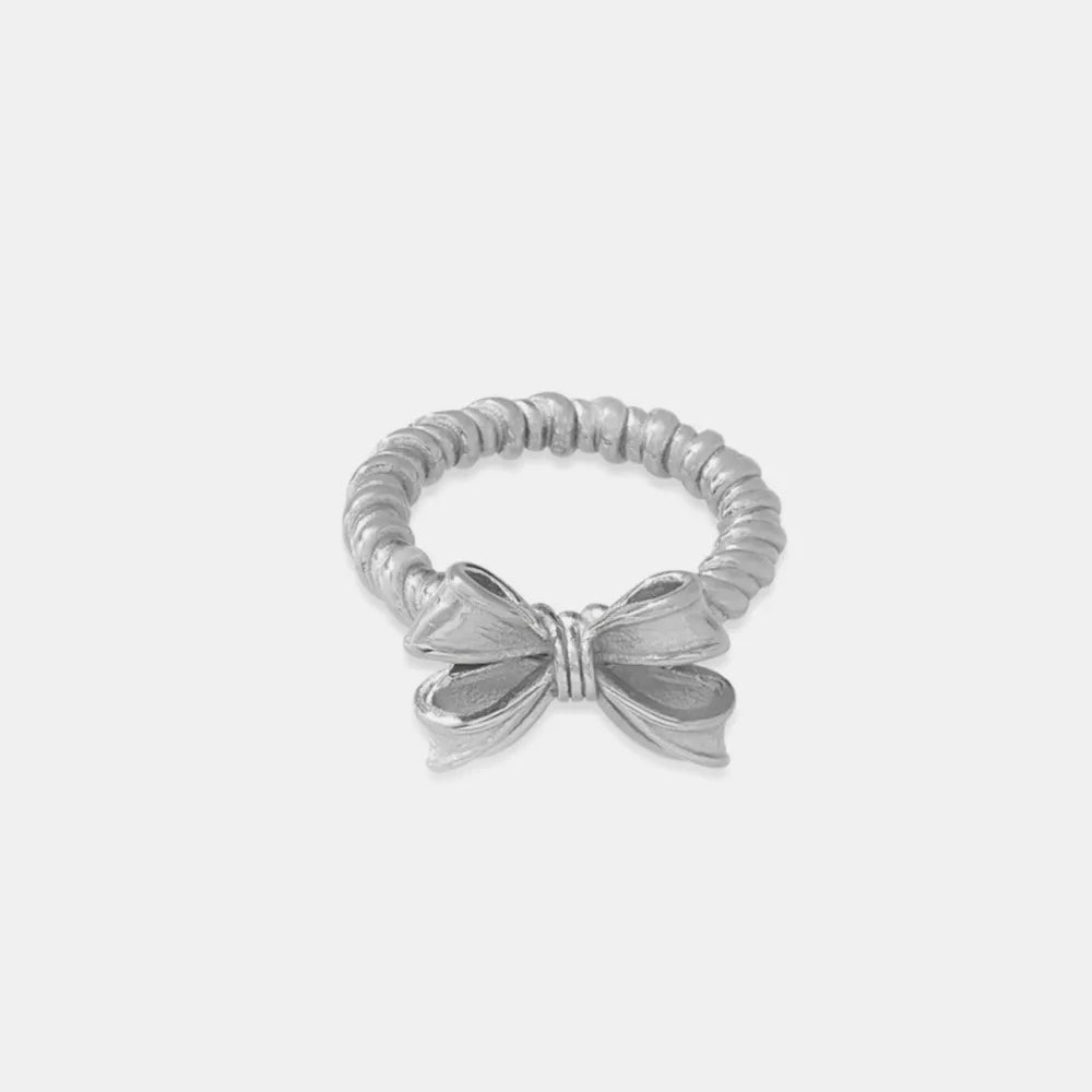 Twisted Titanium Steel Bow Ring - Lilixa.store