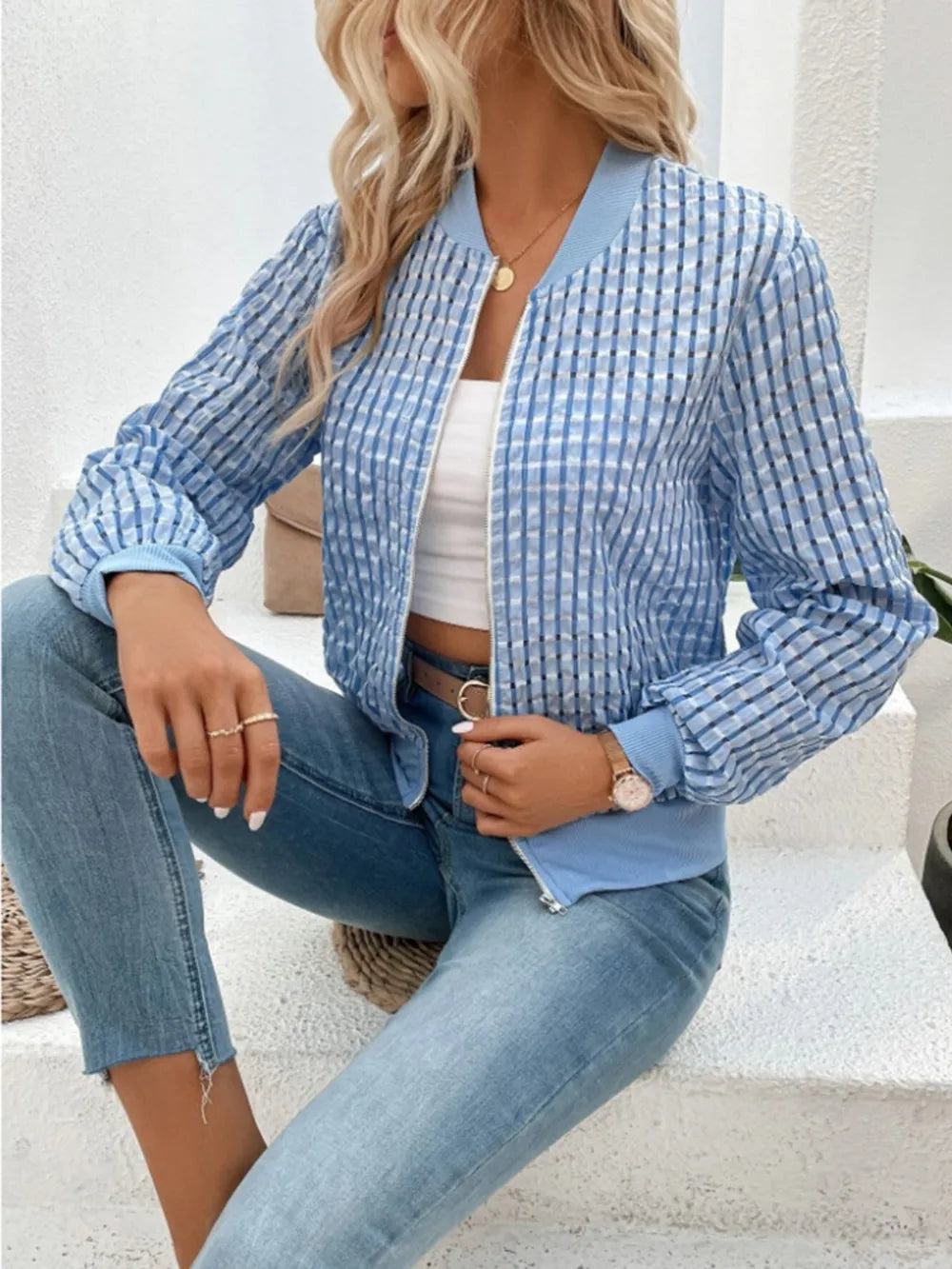 Zip Up Long Sleeve Jacket, view 7