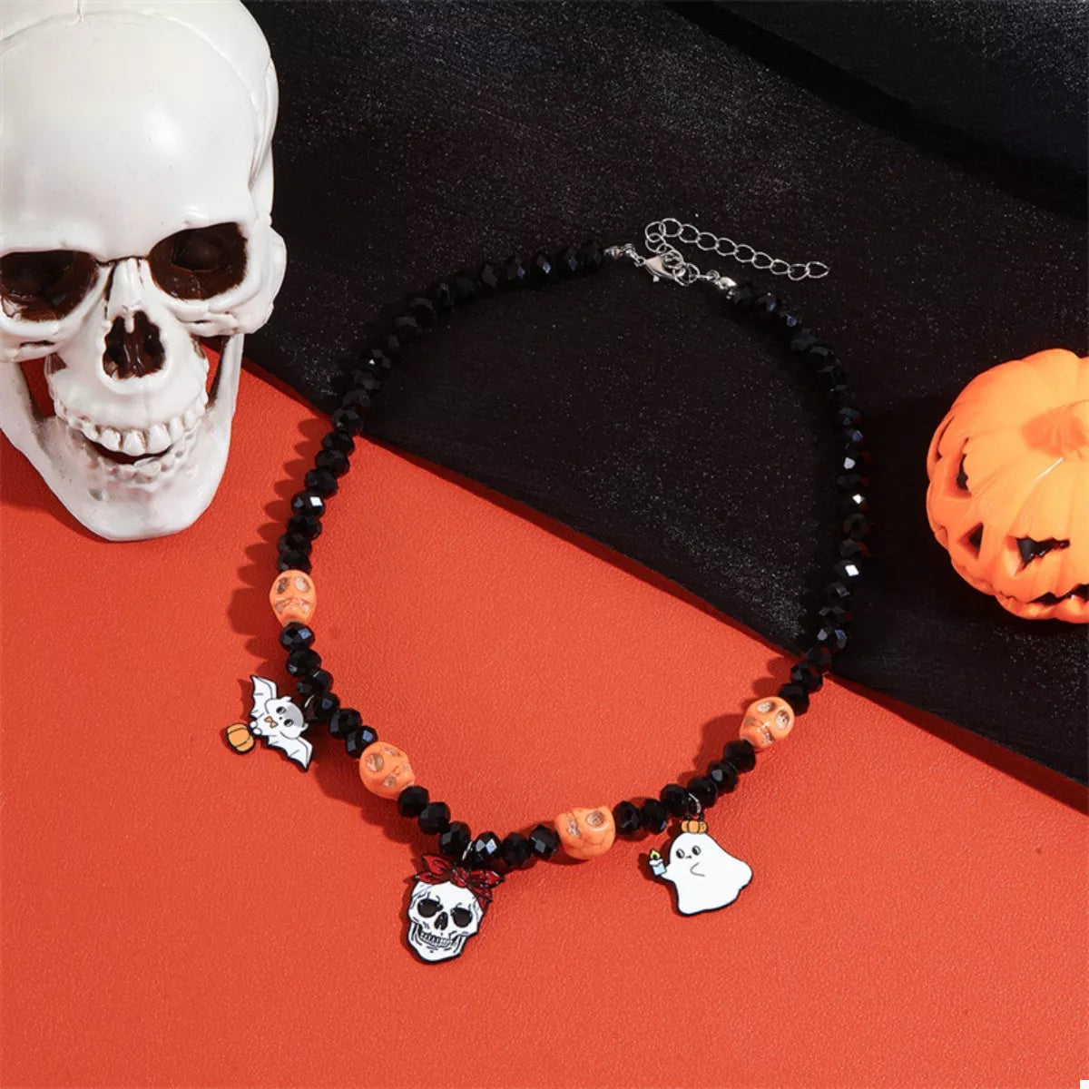 Halloween Skull Ghost Charm Necklace - Lilixa.store