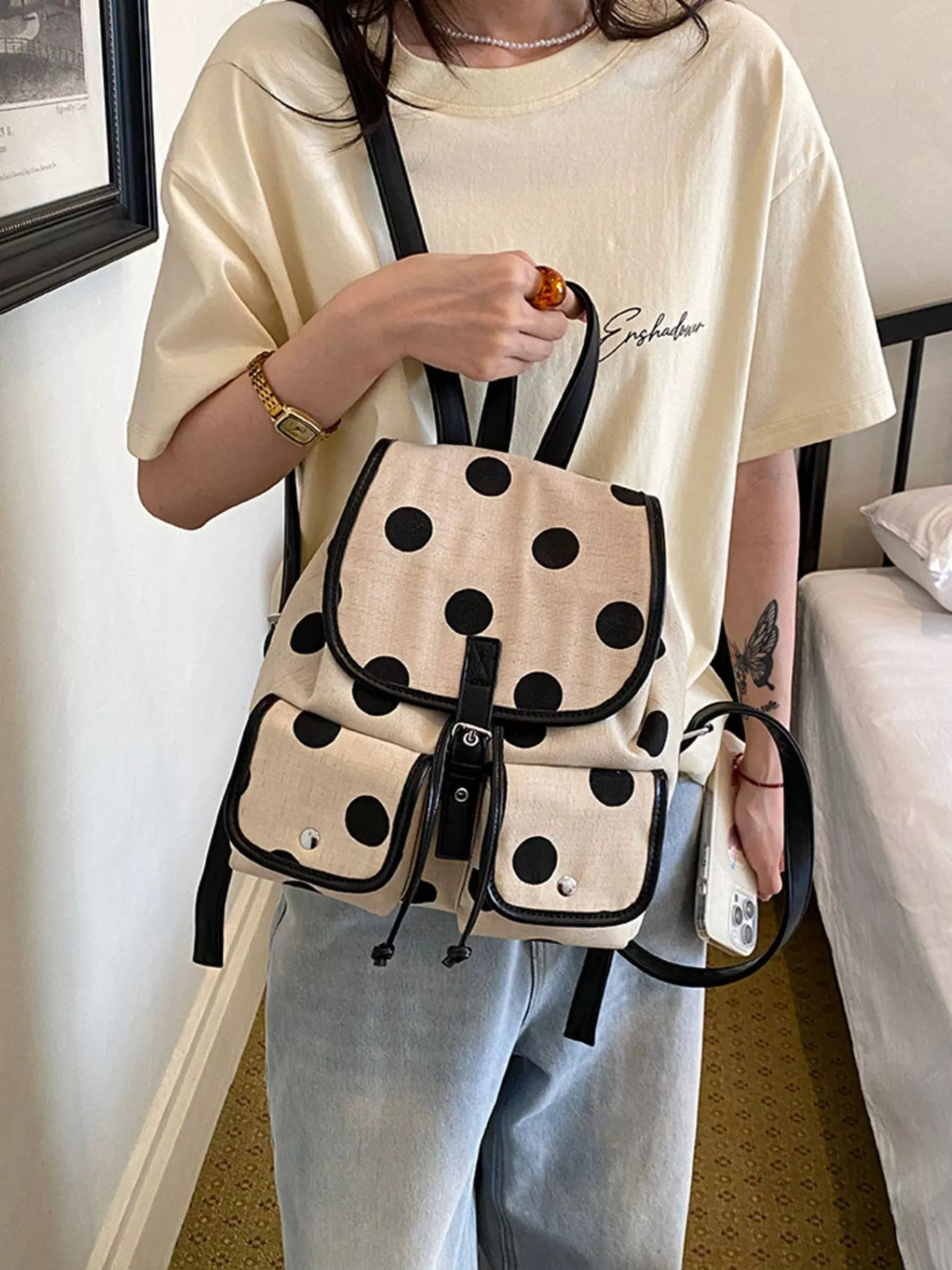 Polka Dot Backpack Bag - Lilixa.store