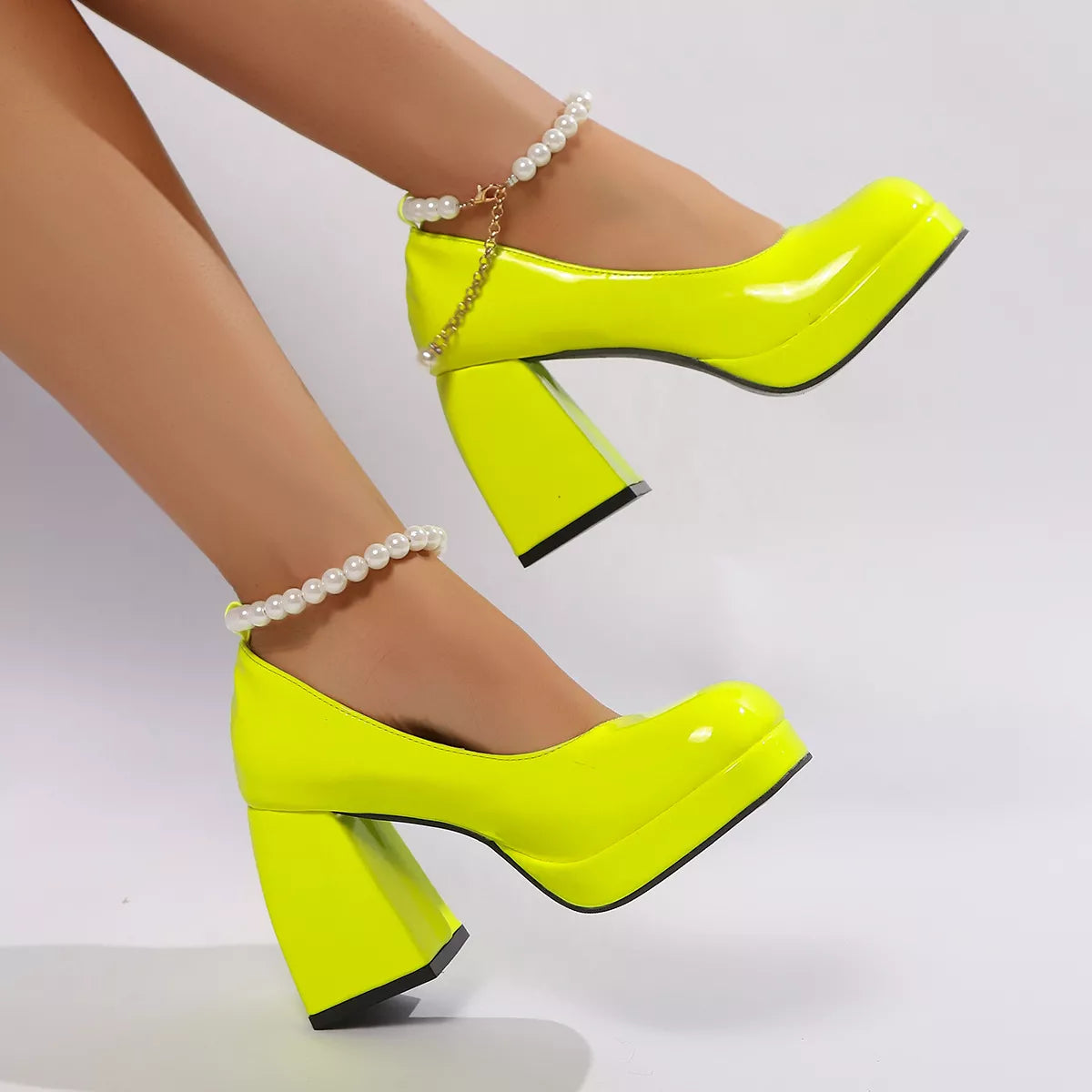 Round Toe Block Heels Pumps - Lilixa.store