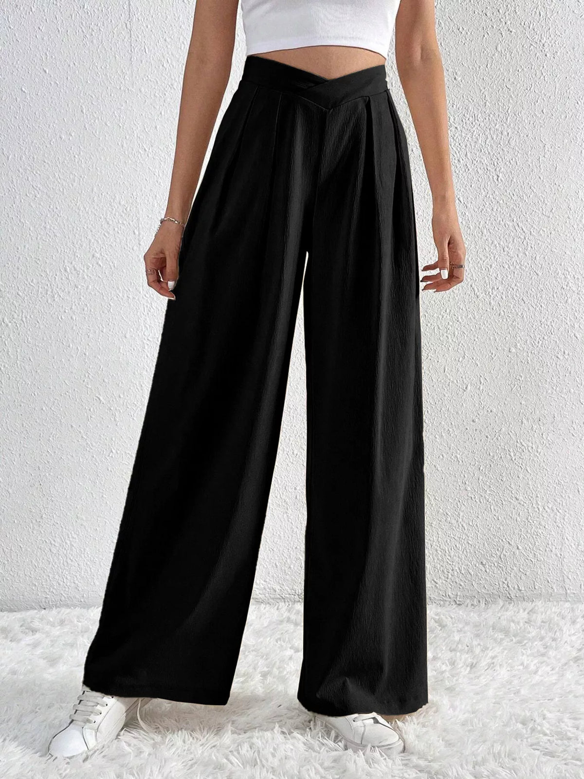 Pleated Wide Leg Pants