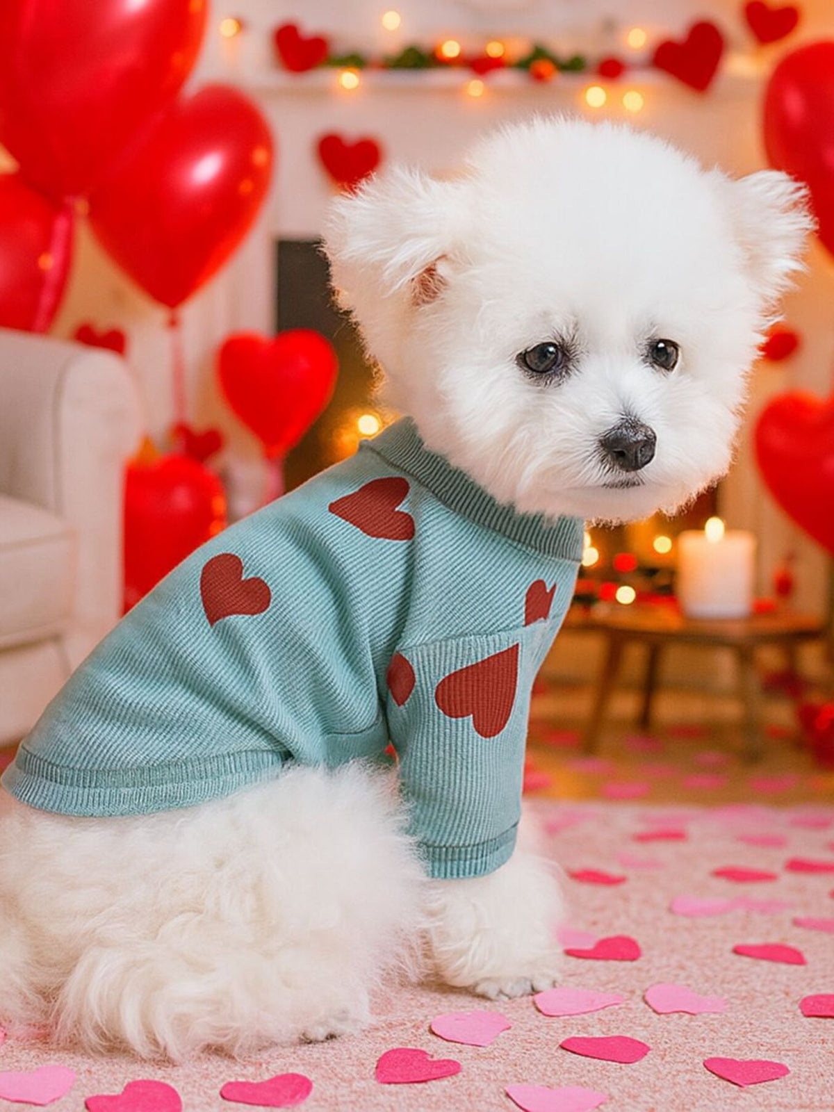 Heart Pattern Pet Sweater - Lilixa.store