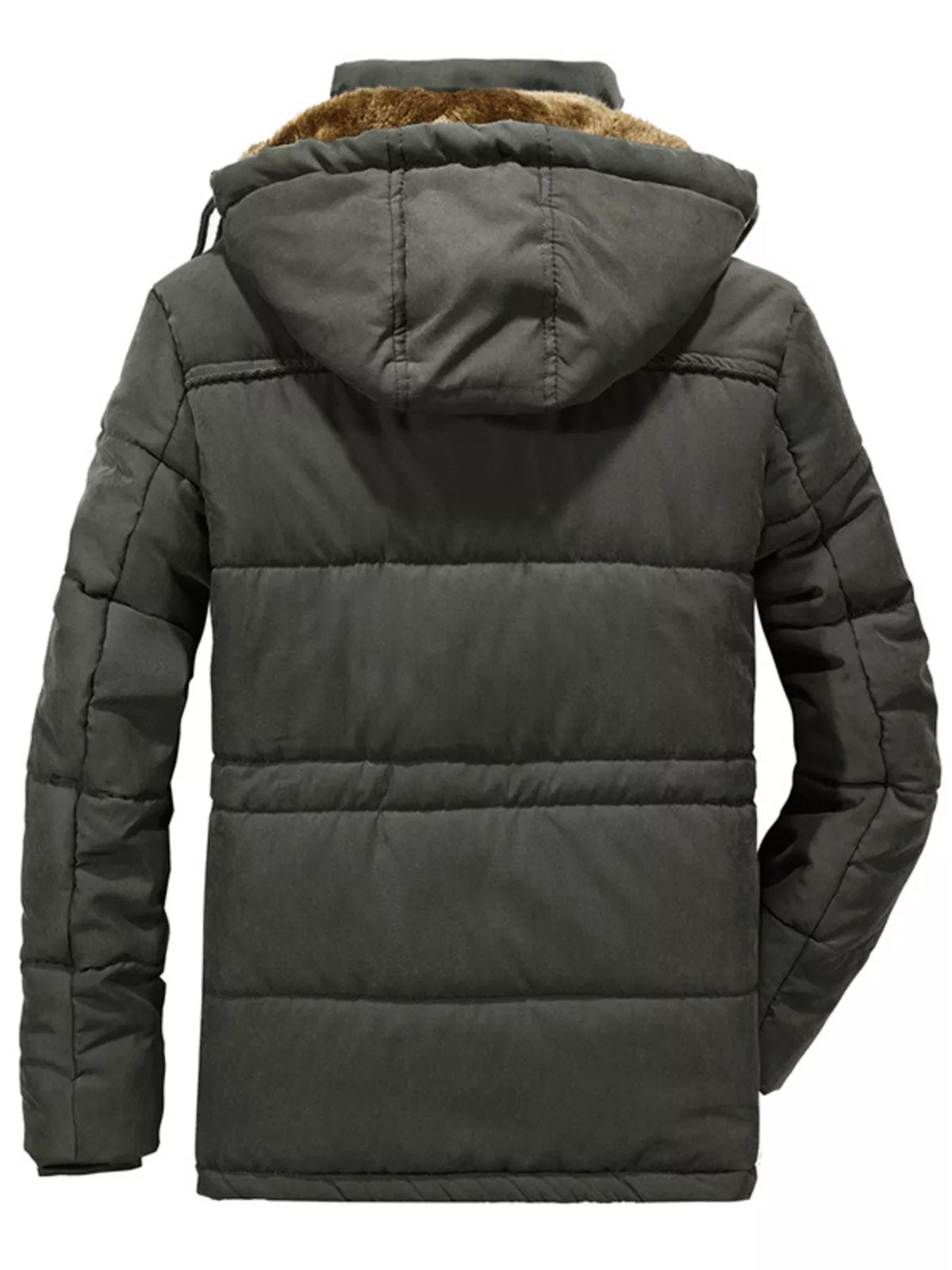Men's Plus Size Hooded Zip Up Parka Coat - Lilixa.store