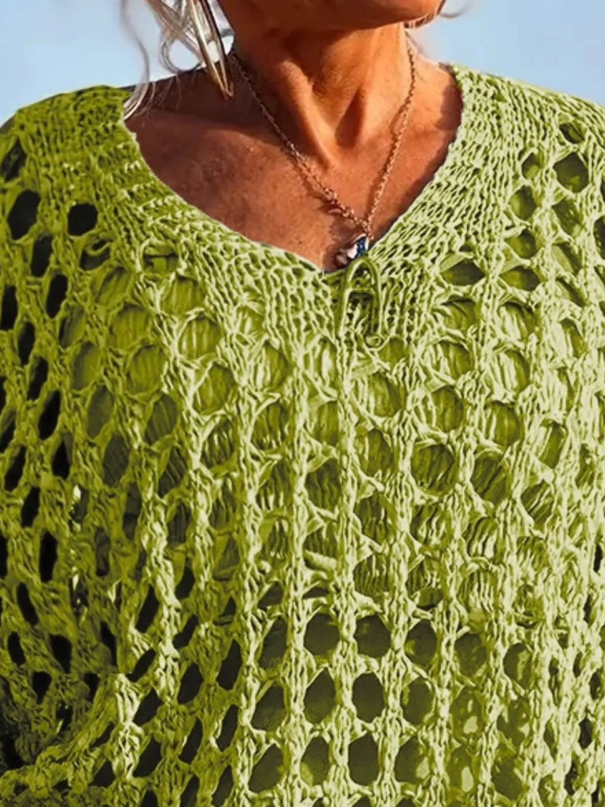 Crochet Long Sleeve Knit Cover Up - Lilixa.store