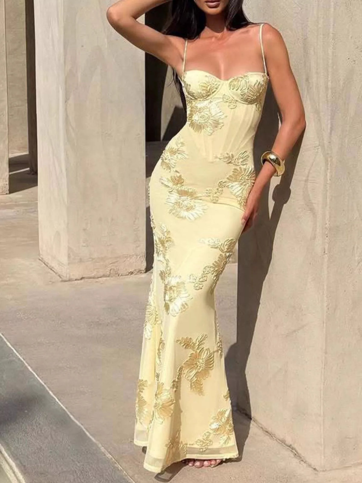 Sweetheart Neck Spaghetti Strap Maxi Dress - Lilixa.store
