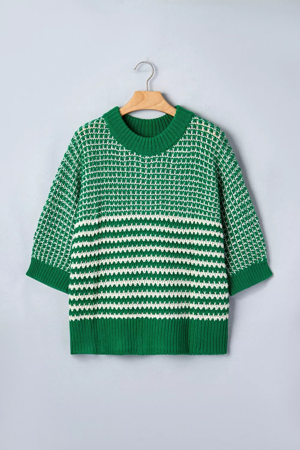 Striped Textured Knit Sweater