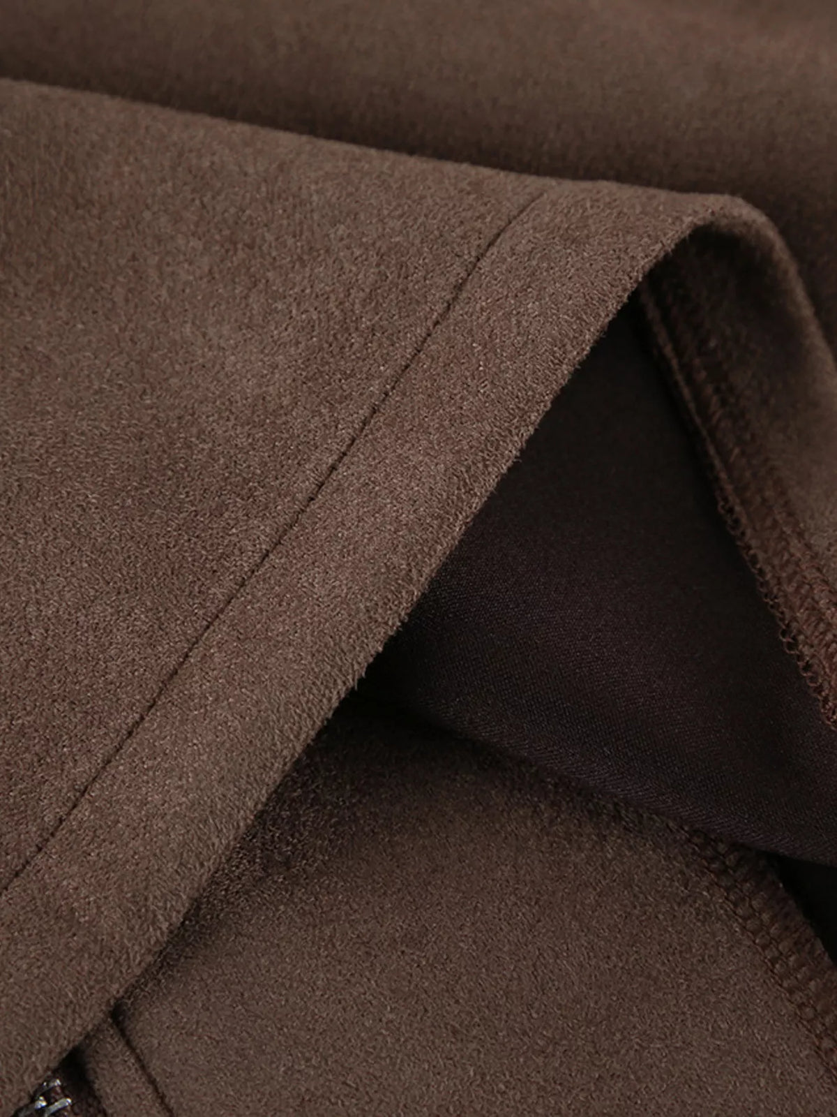Zip-Up Dropped Shoulder Jacket in Brown, view 11