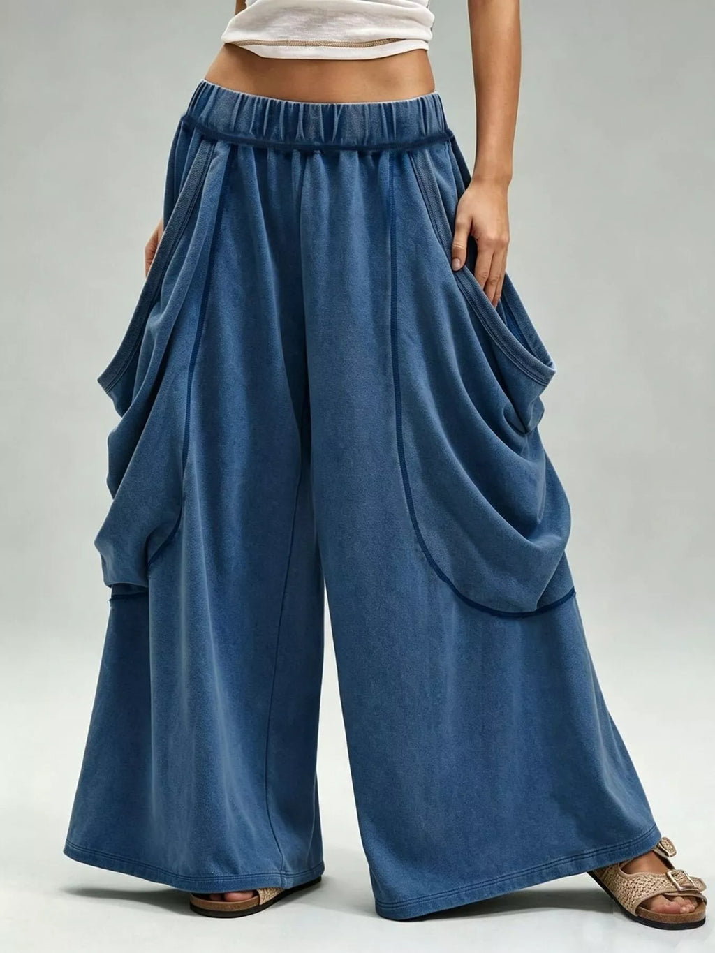Oversized Wide-Leg Cargo Pants - Lilixa.store