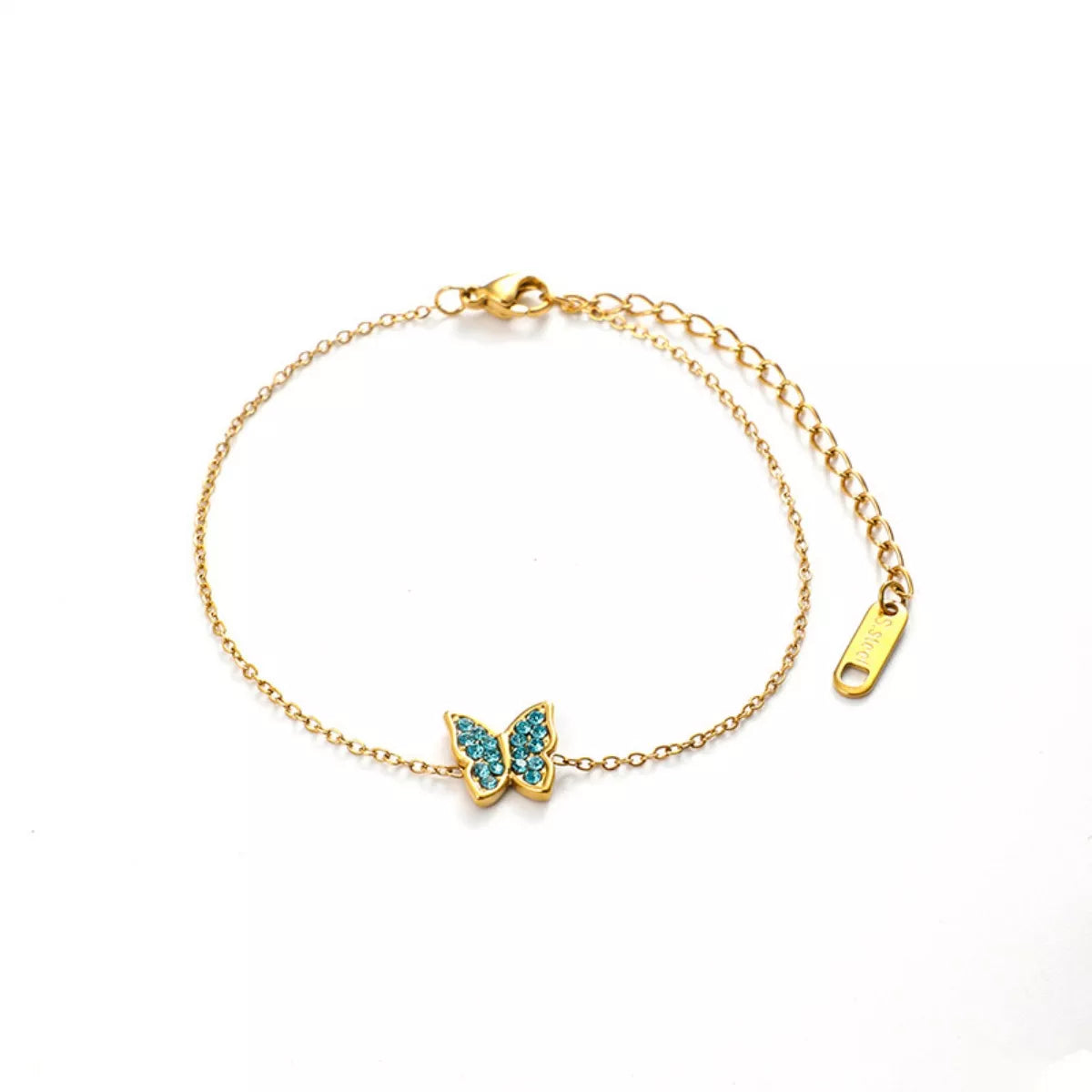 18K Gold-Plated Butterfly Adjustable Bracelet, view 5