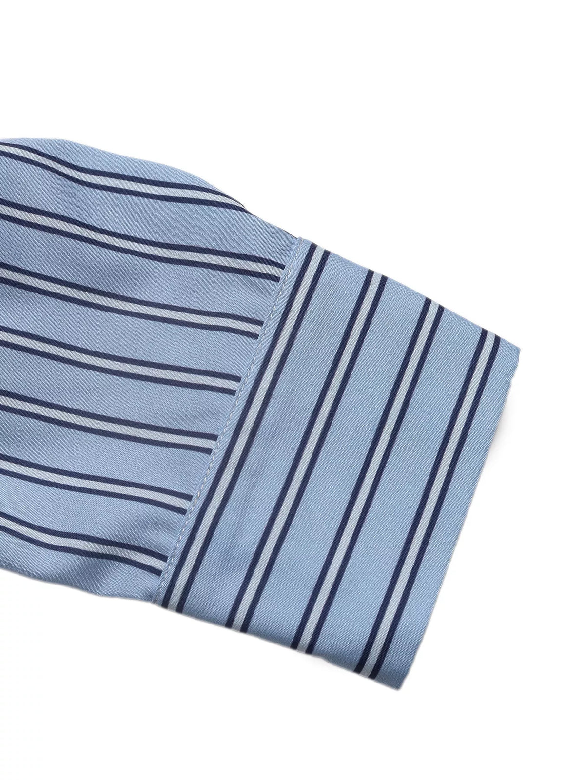 Striped Long Sleeve Blouse with Bow Tie in Blue, view 8