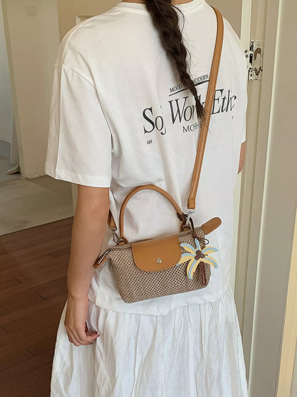 Woven Texture Crossbody Bag