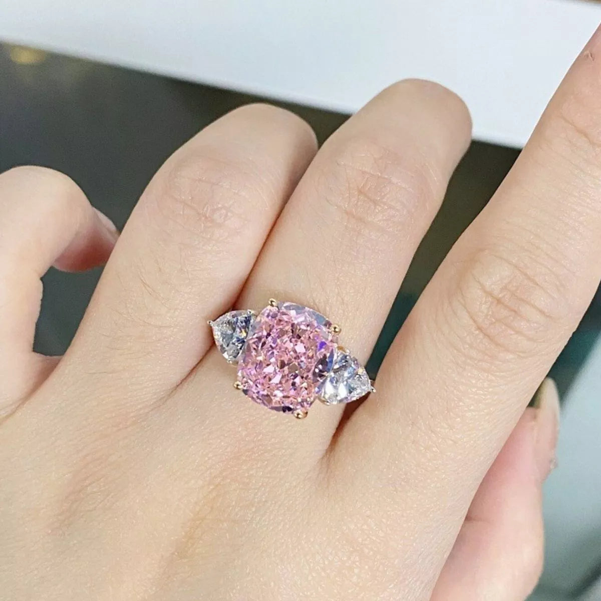 925 Sterling Silver Zircon Geometric Ring - Lilixa.store