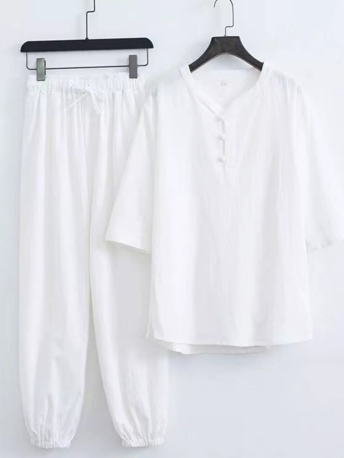 Men's Plus Size Chinese Style Top and Pants Set - Lilixa.store