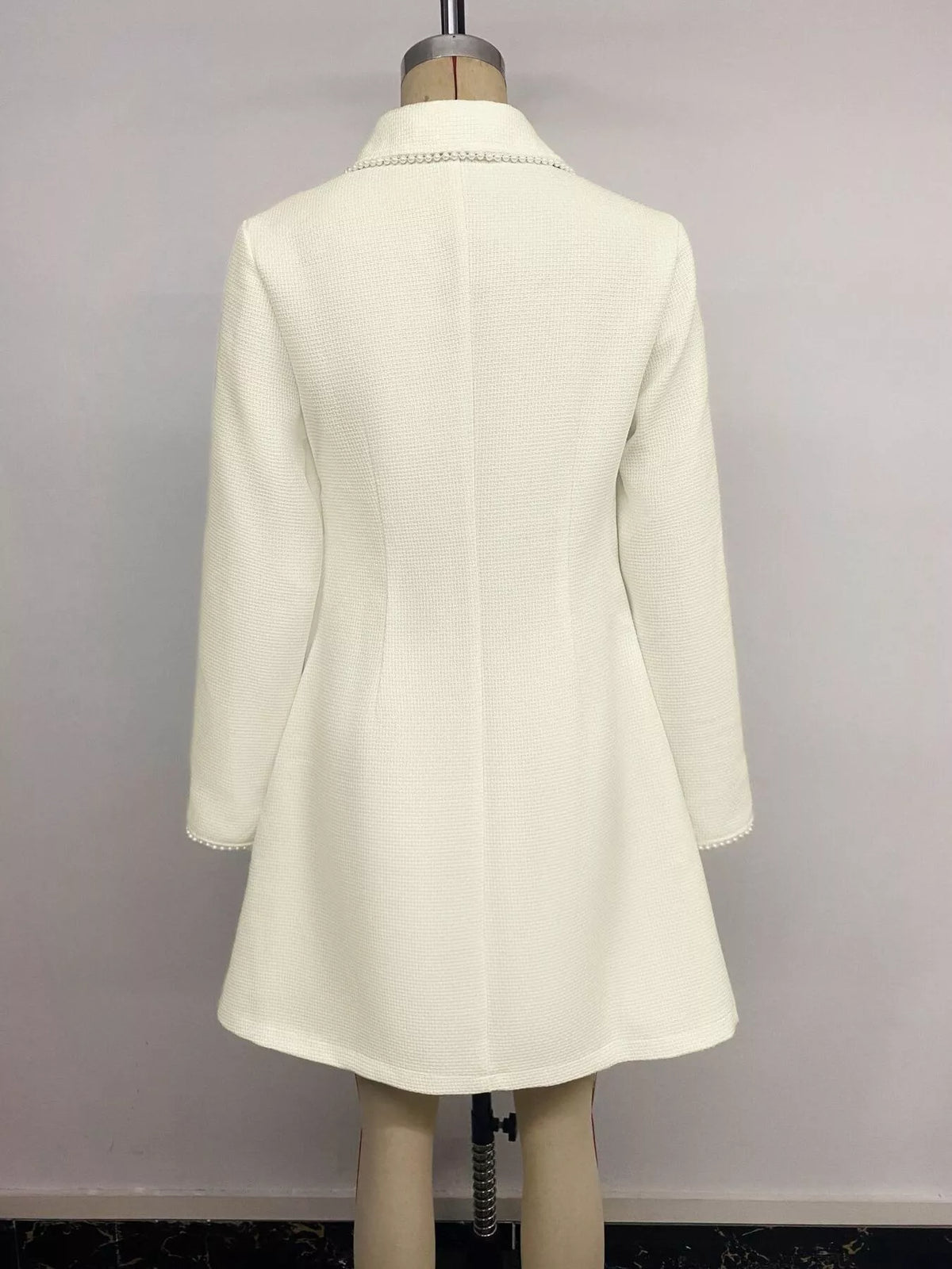 Peter Pan Collar Button-Front Tweed Mini Dress - Lilixa.store