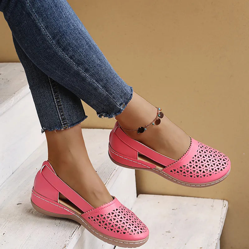 Cutout Round Toe Slip-Ons, view 8