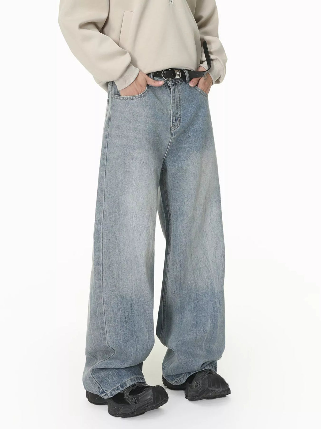 Men's Loose Fit Washed Jeans - Lilixa.store