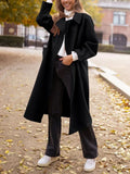 Pocketed Collared Neck Long Sleeve Coat - Lilixa.store