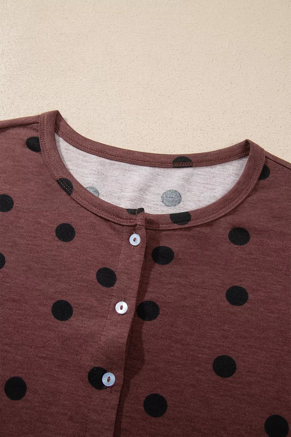 Polka Dot Button Front Long Sleeve Casual Shirt