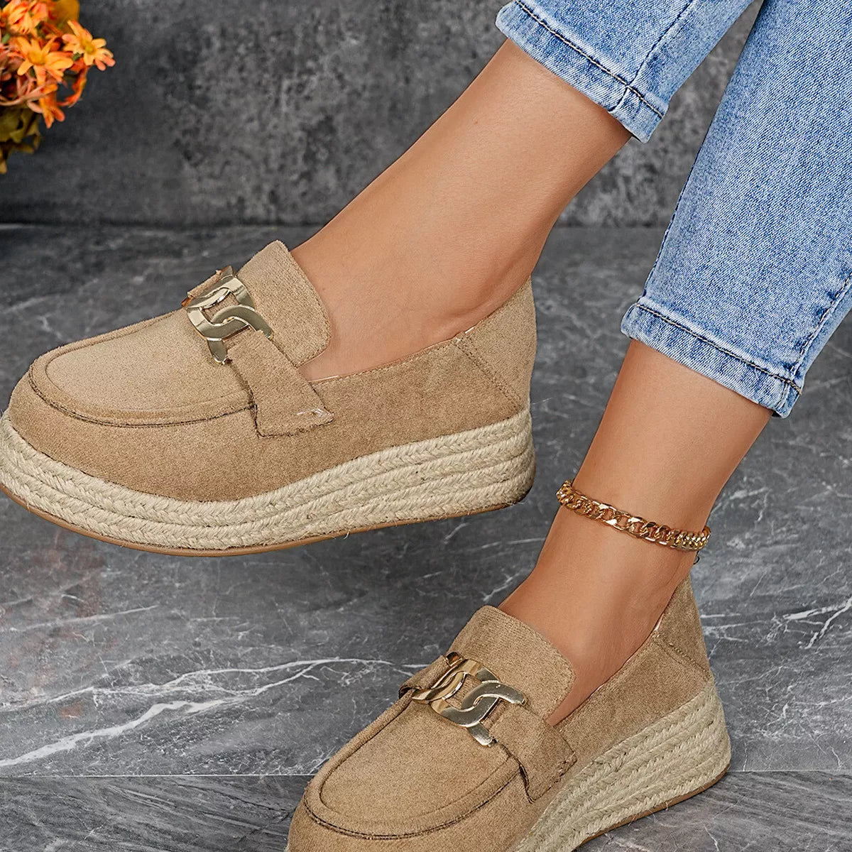 Round Toe Platform Slip-Ons, view 4