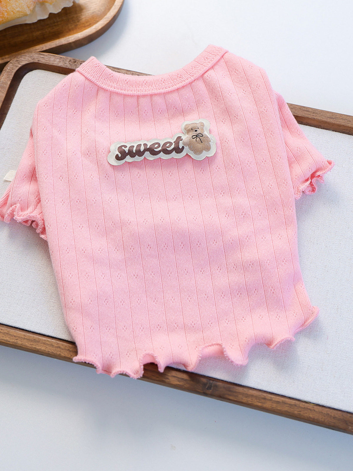 Sweet Bear Patch Ribbed Pet Top