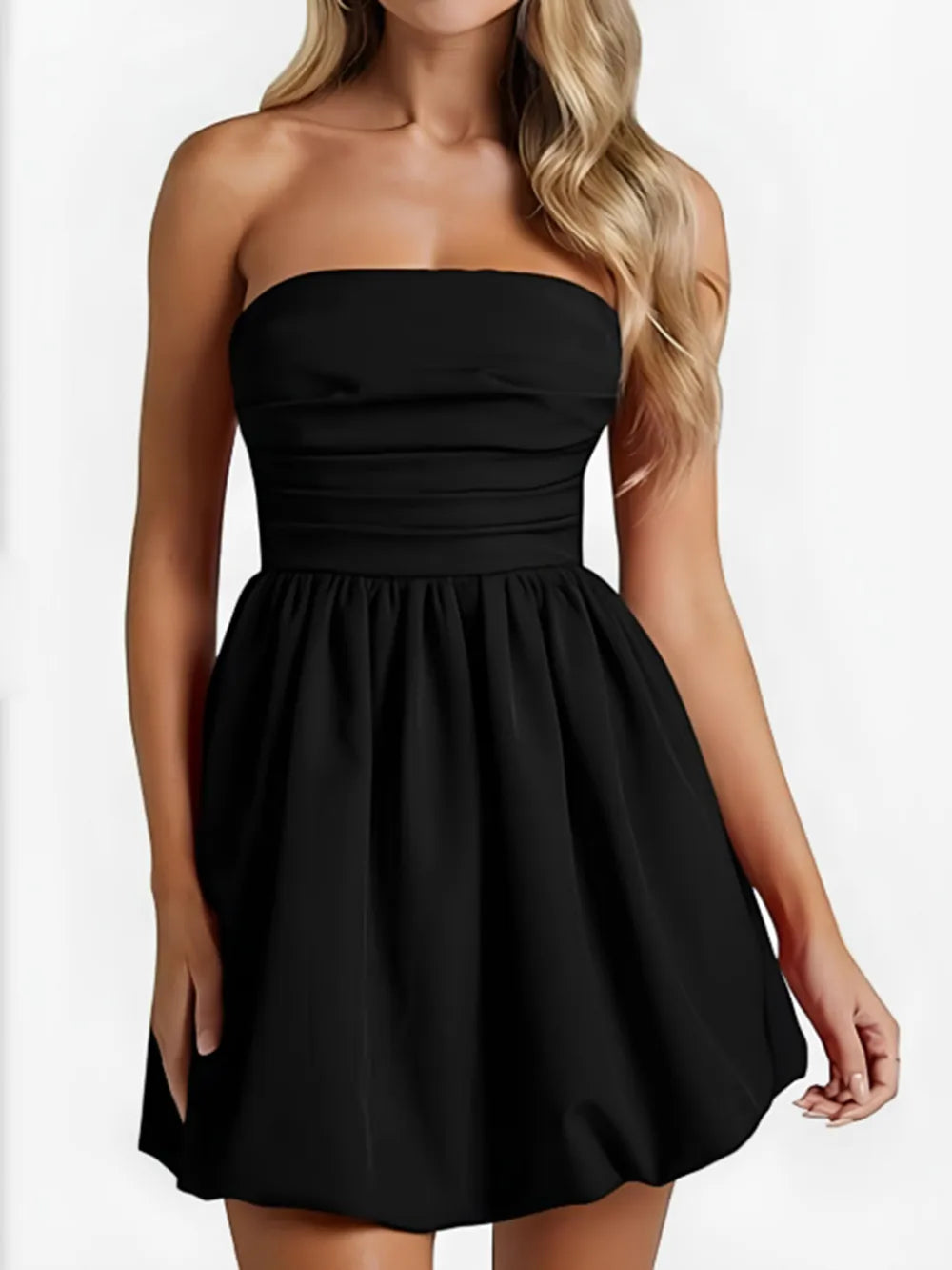 Ruched Tube Mini Dress - Lilixa.store