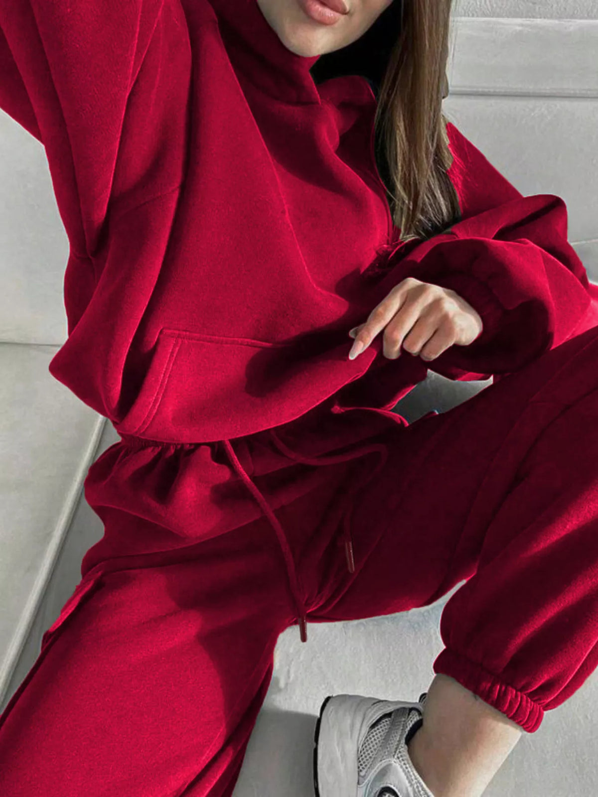 Kangaroo Pocket Hoodie and Joggers Set - Lilixa.store