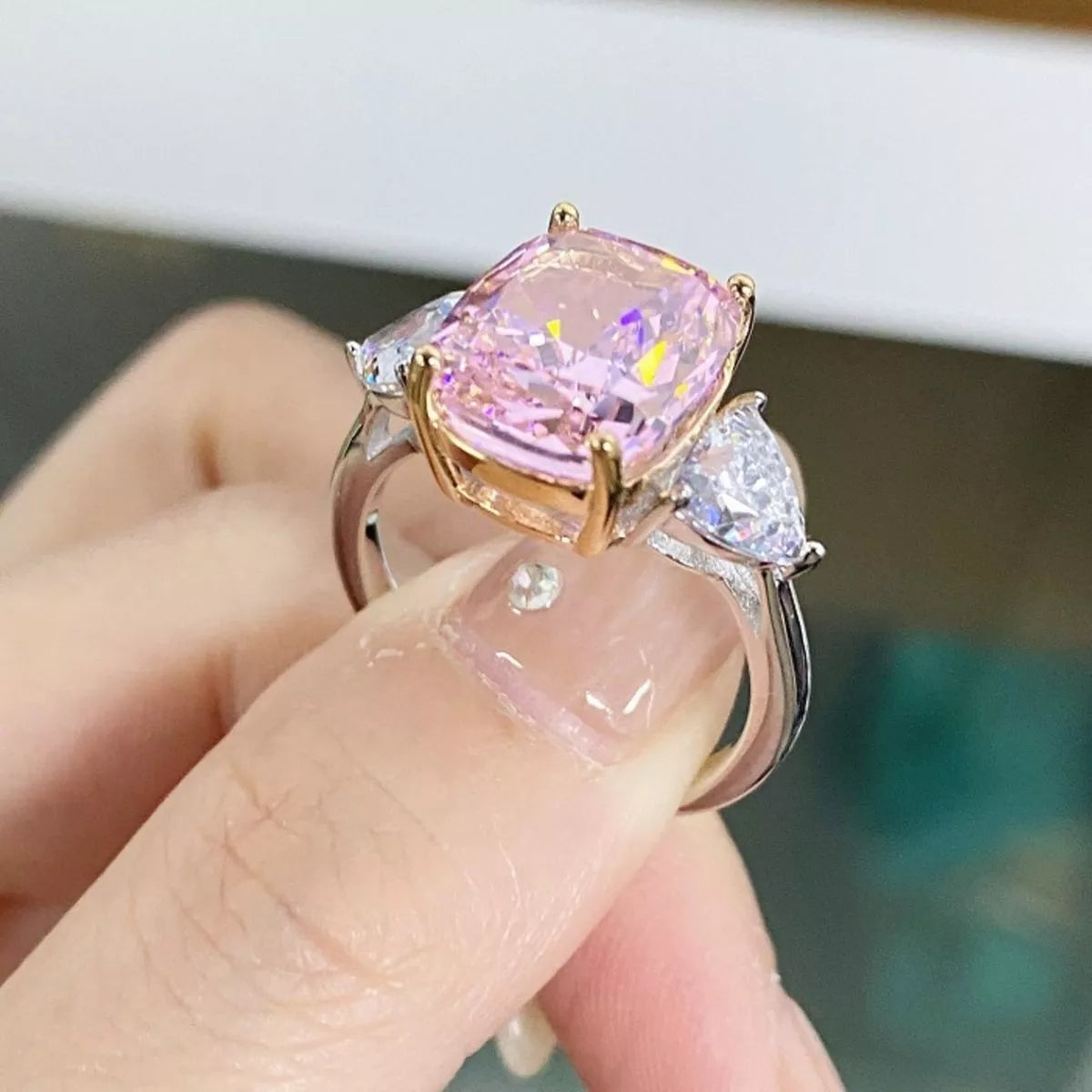 925 Sterling Silver Zircon Geometric Ring - Lilixa.store