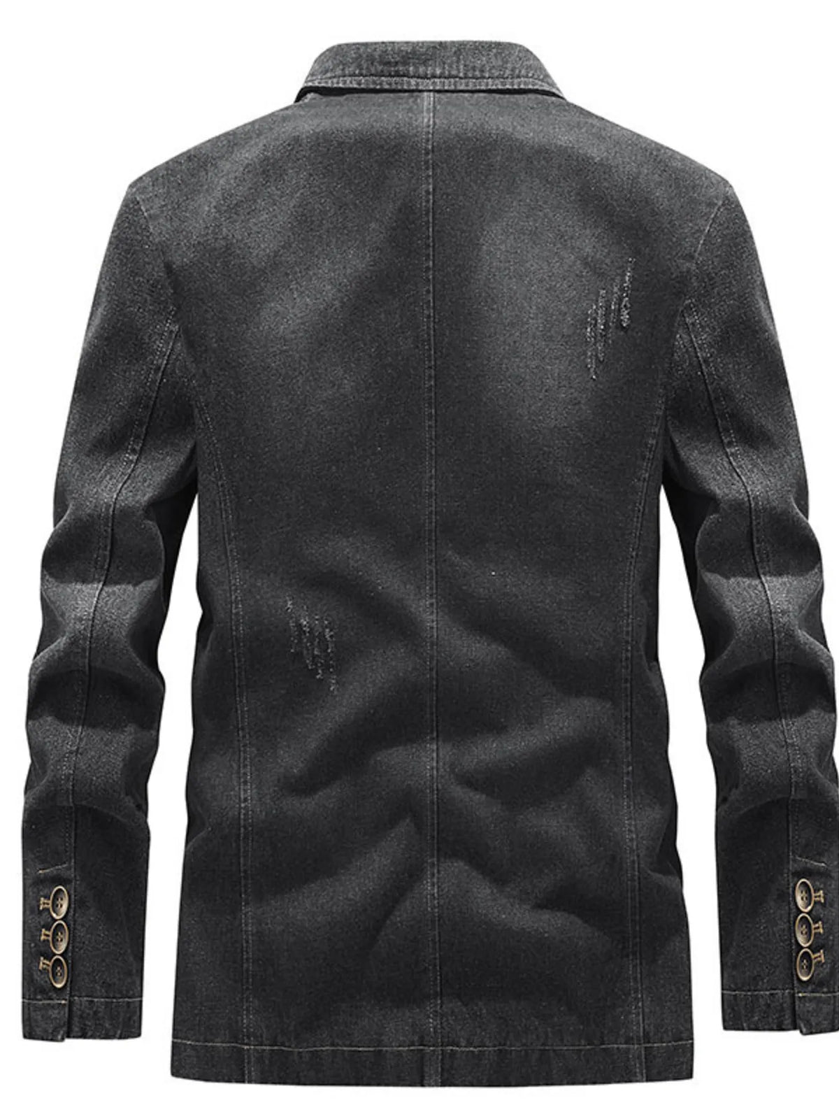 Men's Plus Size Slim Fit Long Sleeve Denim Blazer - Lilixa.store