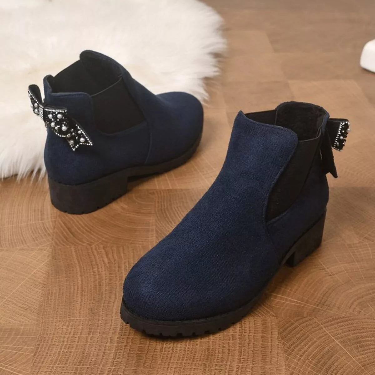 Round Toe Block Heels Boots - Lilixa.store