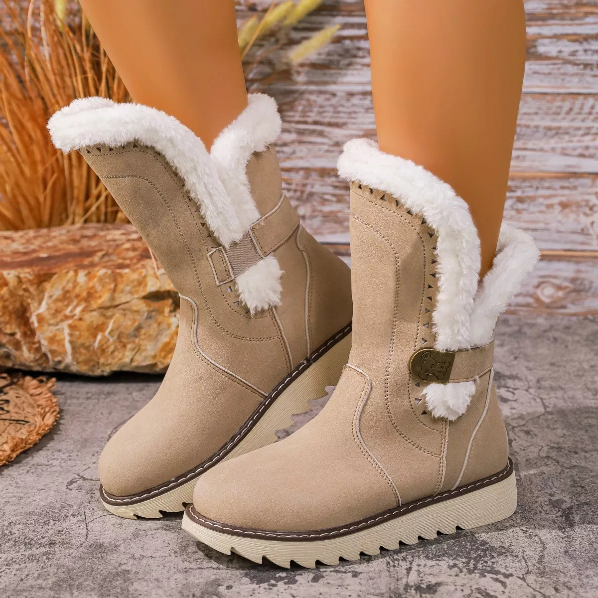 Round Toe Platform Boots - Lilixa.store