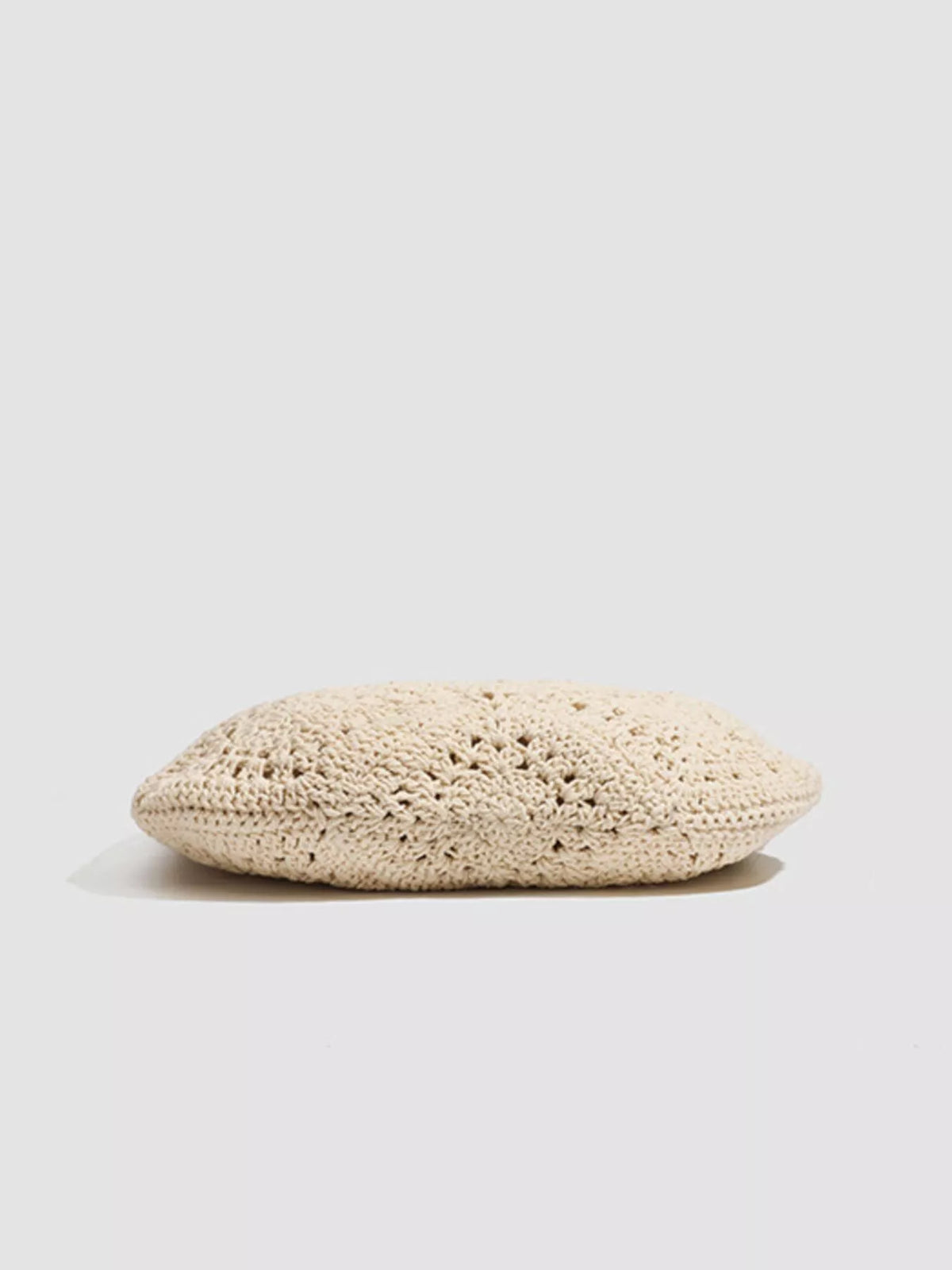 Bohemian Crochet Hollow-Out Tote Bag in Off-white, view 4