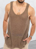 Men's Plus Size Round Neck Wide Strap Tank - Lilixa.store