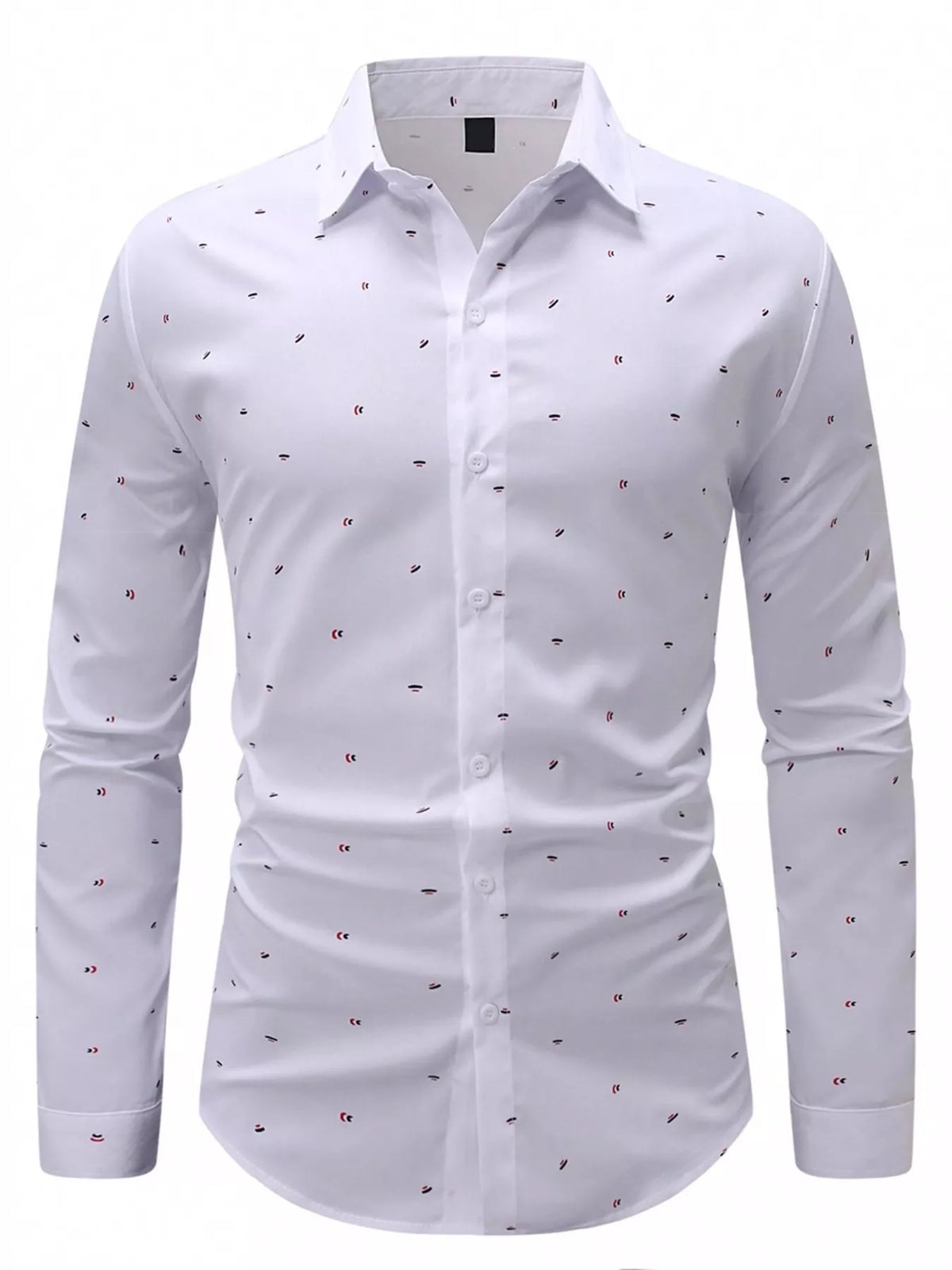 Men's Slim Fit Printed Long Sleeve Shirt - Lilixa.store