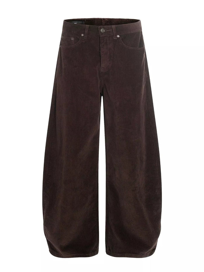 Men's Wide Leg Corduroy Pants in Brown