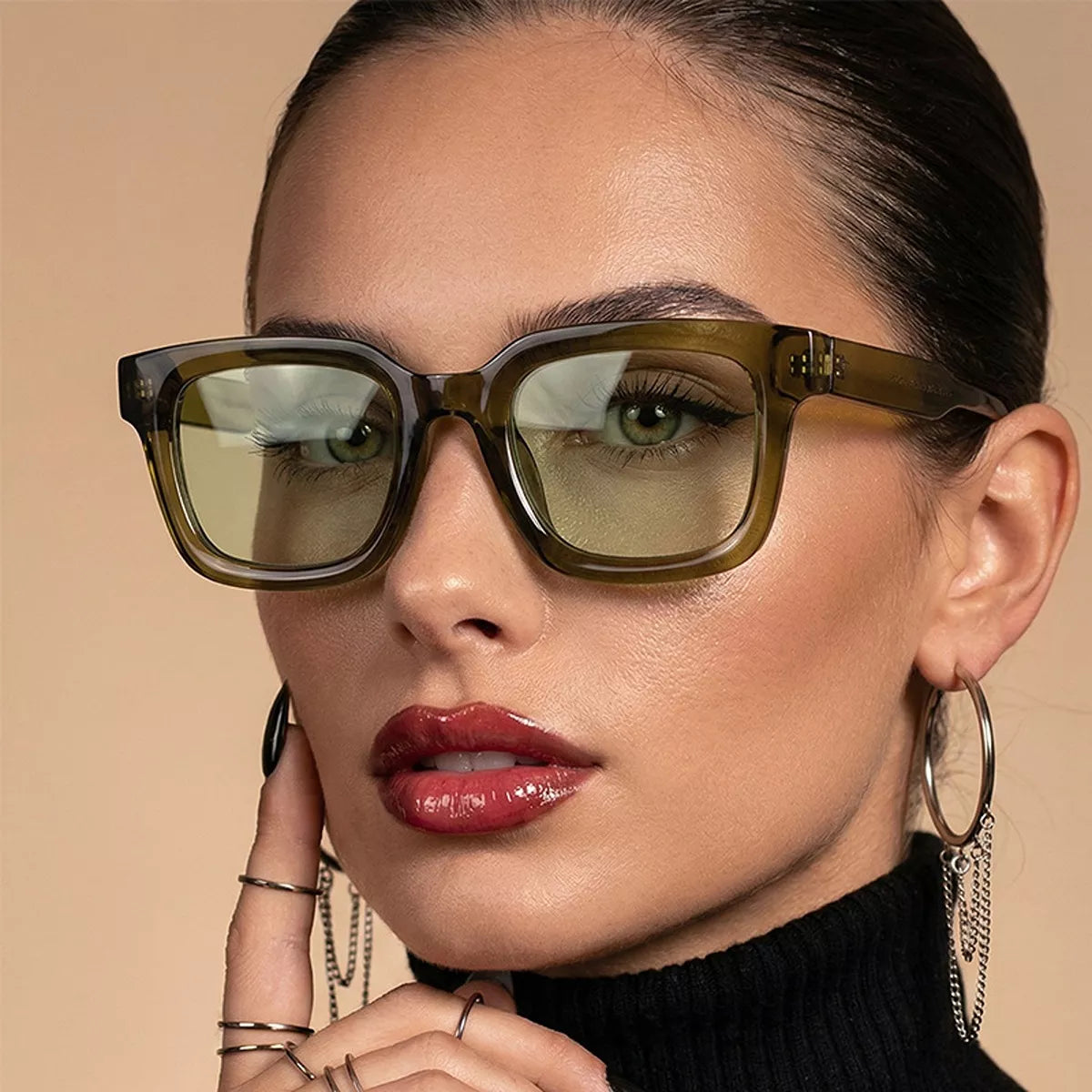 Tinted Lenses Square Frame Sunglasses - Lilixa.store