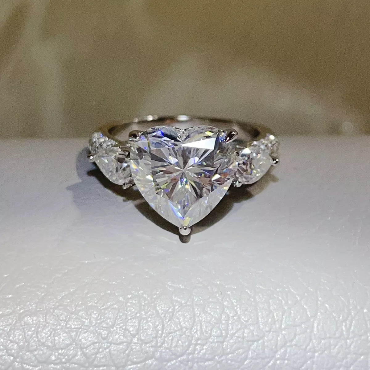 6 Carat 925 Sterling Silver Moissanite Heart Ring