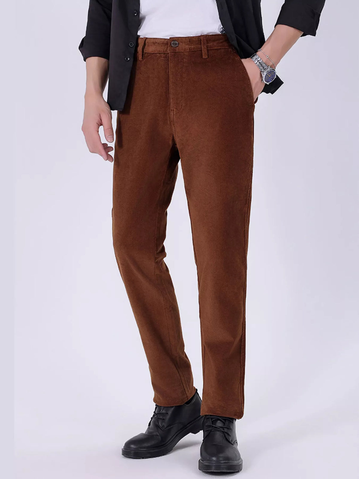 Men's Wide-Leg Pants in Brown