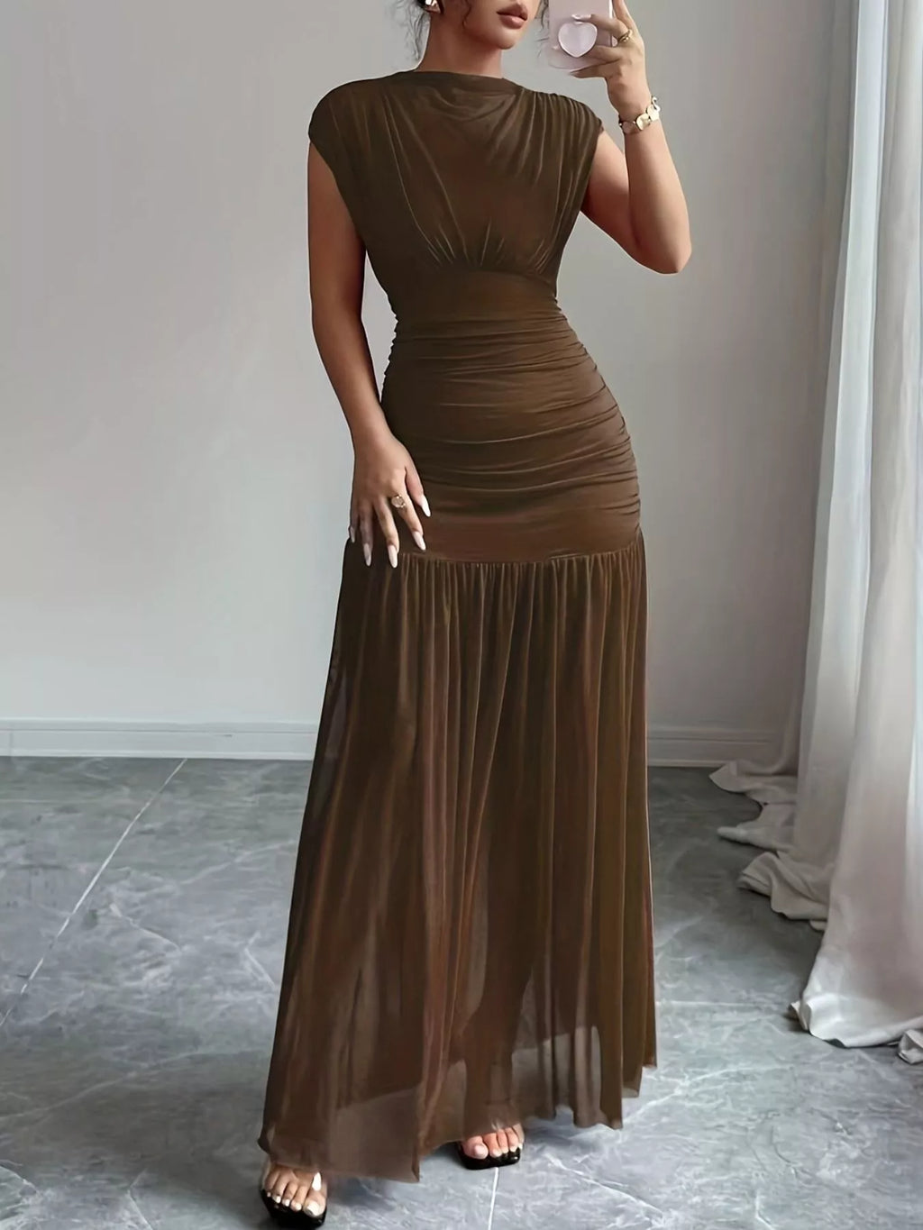 Ruched Bodycon Maxi Dress - Lilixa.store