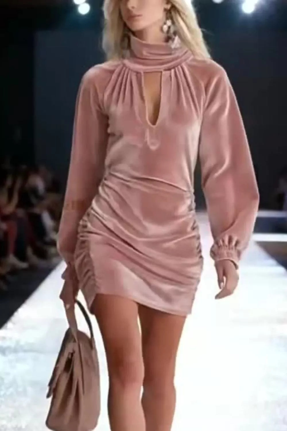 Elegant Velvet Ruched Mini Dress - Lilixa.store