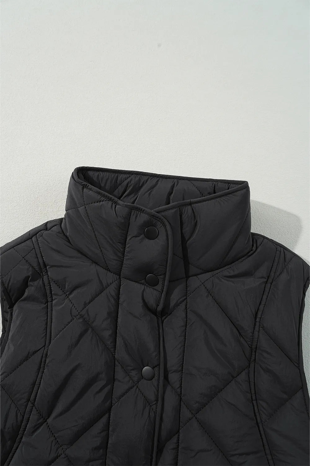 Snap Down Texture Vest Coat with Pockets, view 14