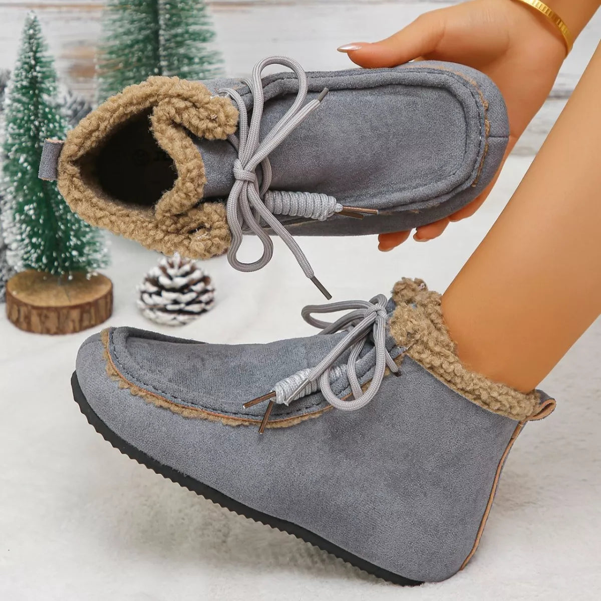 Plush Lining Ankle Boots - Lilixa.store