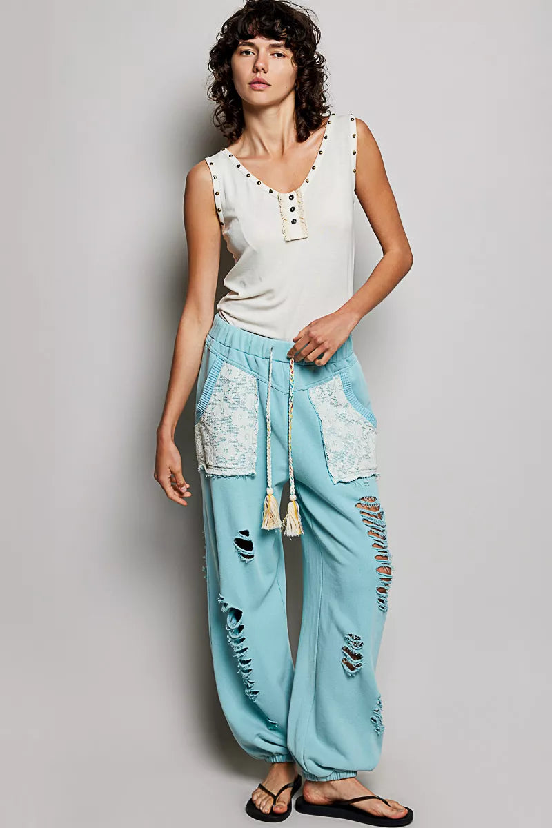 POL Studded Trim Button-Front Ruffle Detail Tank - Lilixa.store