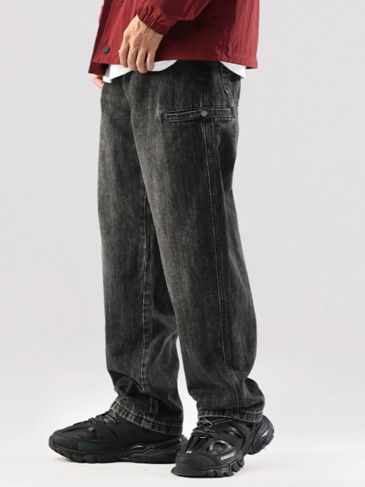 Men's Vintage Wash Relaxed Fit Jeans - Lilixa.store