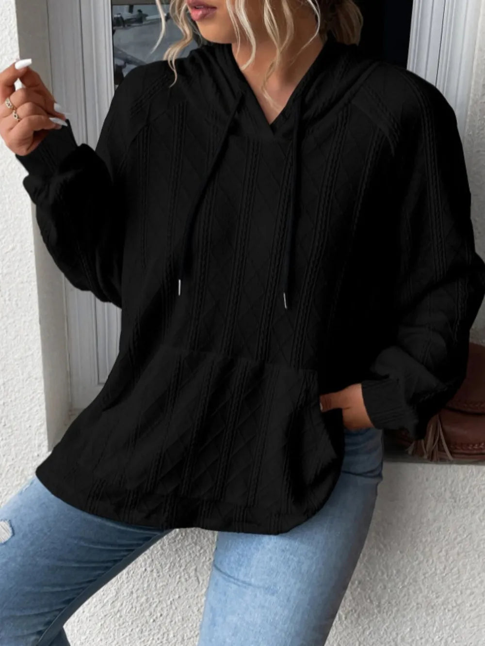Full Size Drawstring Long Sleeve Hoodie - Lilixa.store