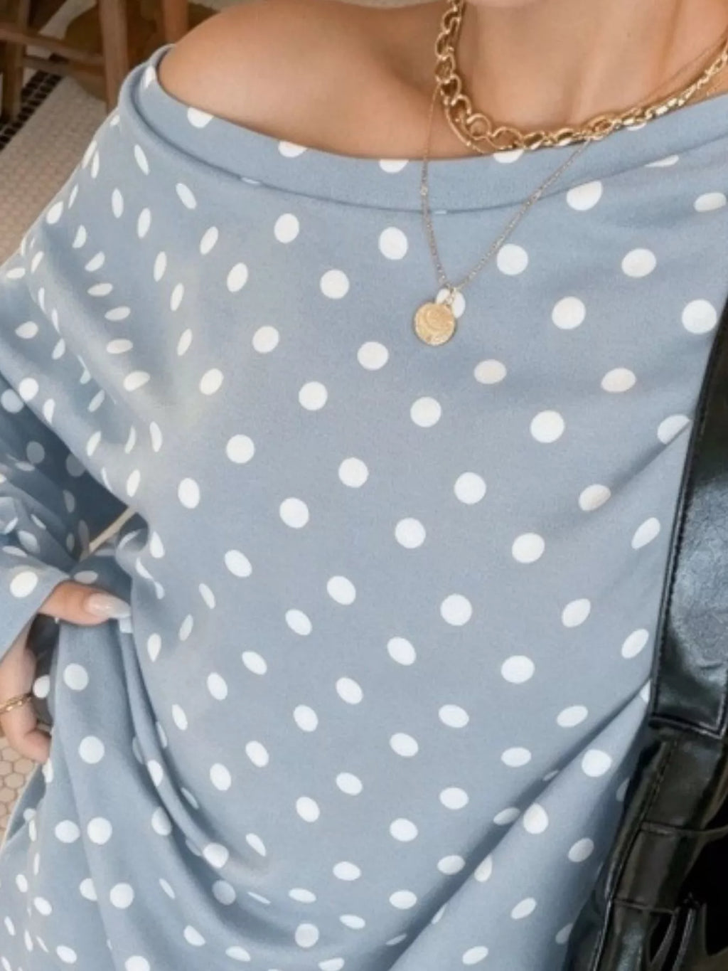 Polka Dot Boat Neck Top and Pants Set - Lilixa.store